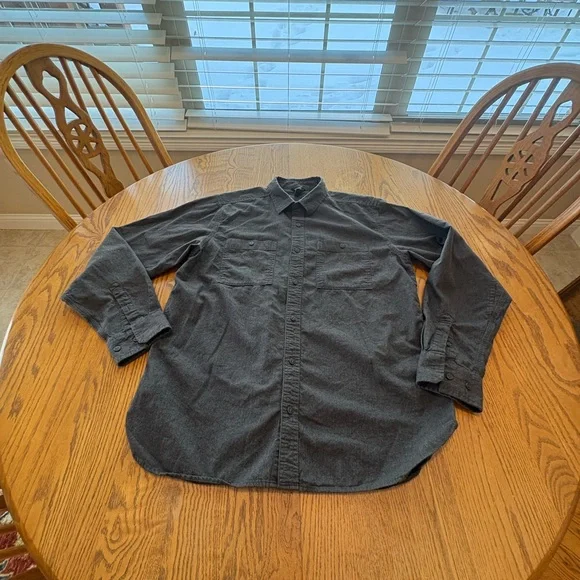 Mountain Hardware Gray Plusher Men’s Long Sleeve Soft Flannel Shirt L - Picture 2 of 7